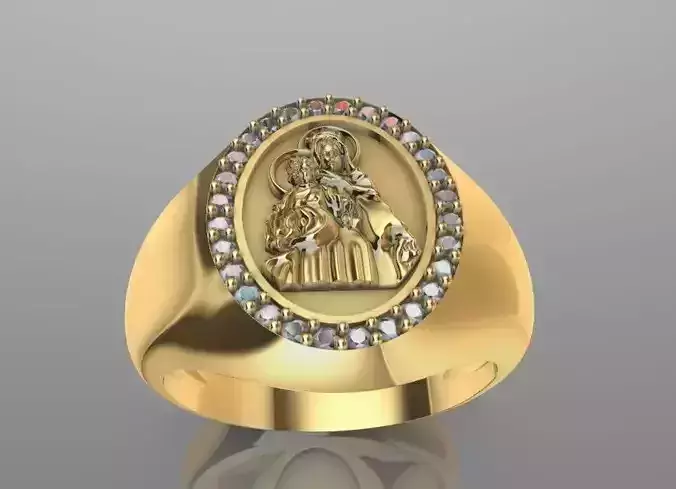 ANILLO VIRGEN DEL CARMEN MODELO 3D