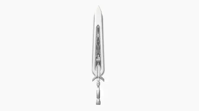 SciFi Sword B06 Full White - Sci Fi Weapon Design Low-poly 3D model