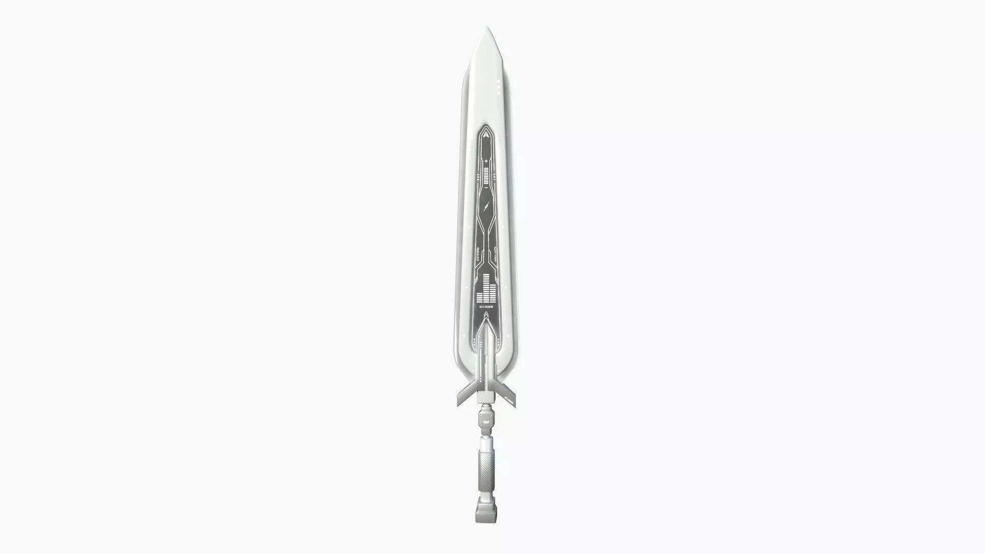 SciFi Sword B06 Full White - Sci Fi Weapon Design Low-poly 3D model_0