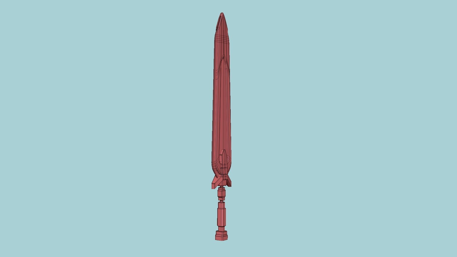 SciFi Sword B06 Full White - Sci Fi Weapon Design Low-poly 3D model_14