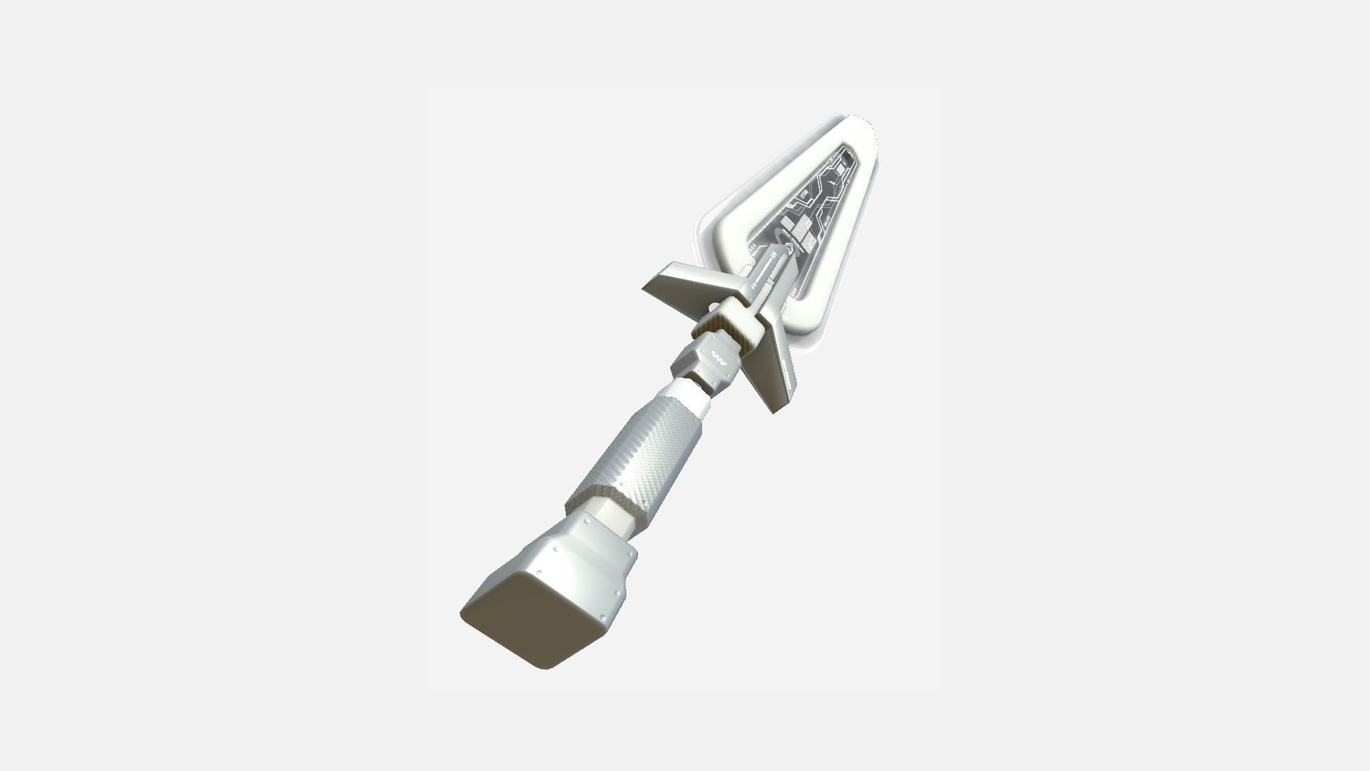 SciFi Sword B06 Full White - Sci Fi Weapon Design Low-poly 3D model_3