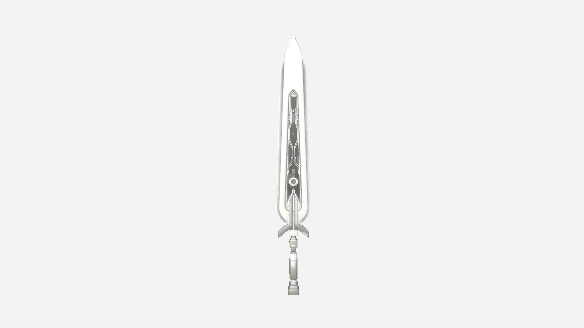 SciFi Sword B06 Full White - Sci Fi Weapon Design Low-poly 3D model_1