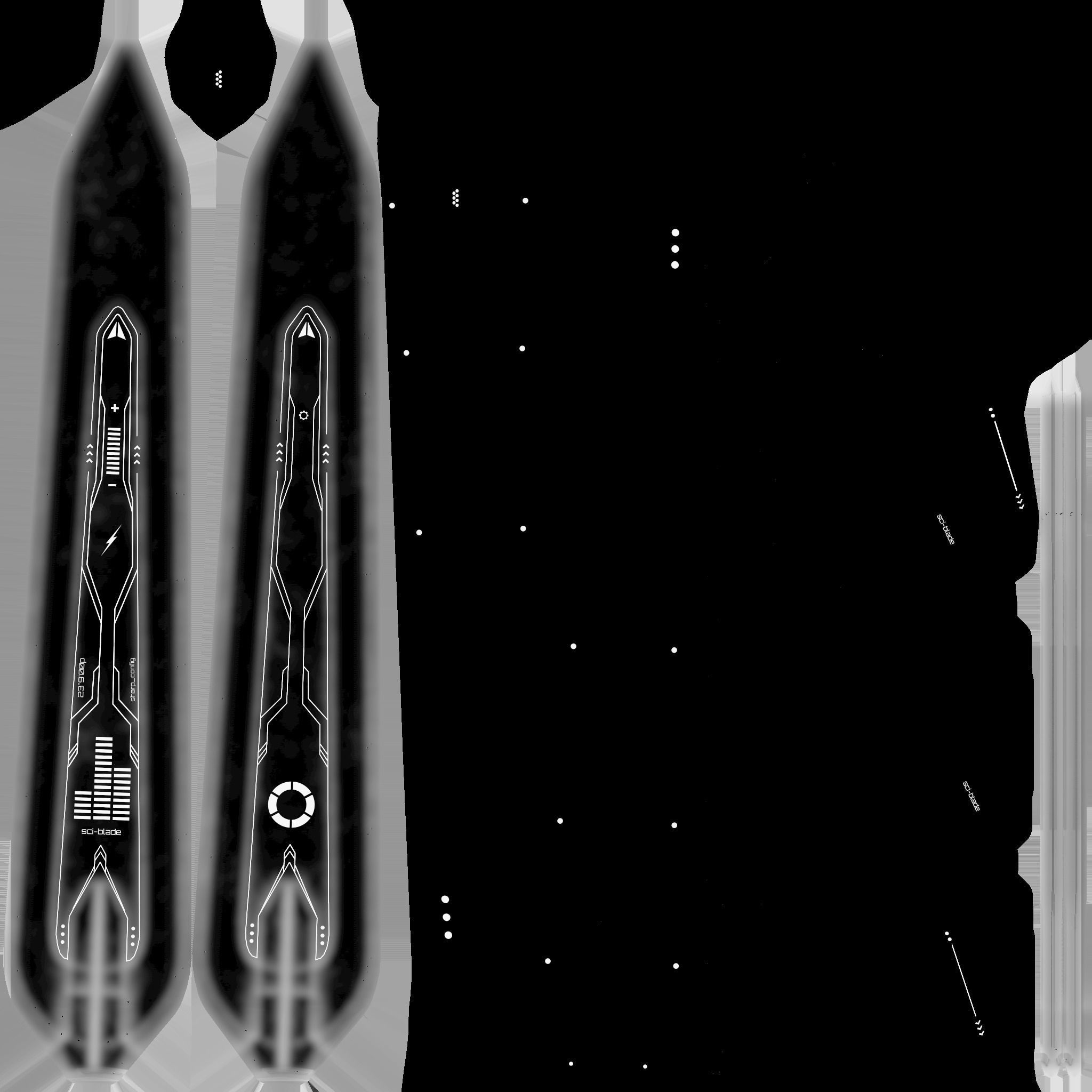 SciFi Sword B06 Full White - Sci Fi Weapon Design Low-poly 3D model_20