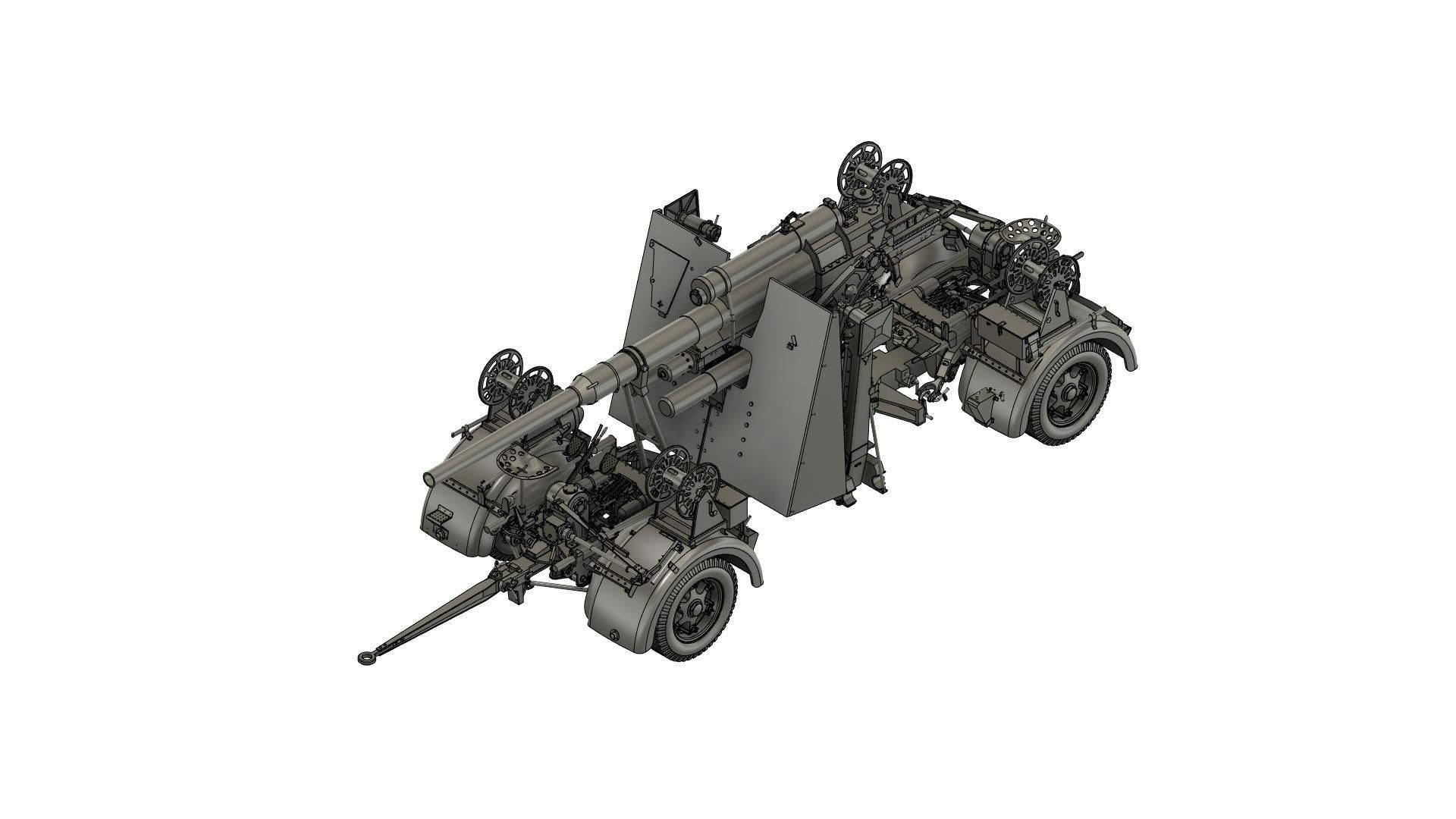 Flak 36 German anti-aircraft gun 3D print model  BASIC MODEL 3D print model_20