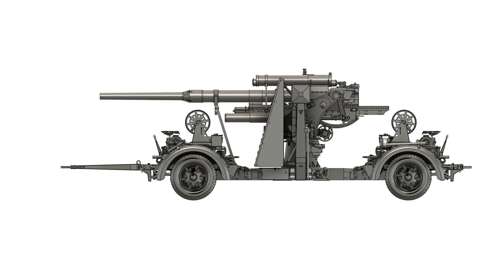 Flak 36 German anti-aircraft gun 3D print model  BASIC MODEL 3D print model_22