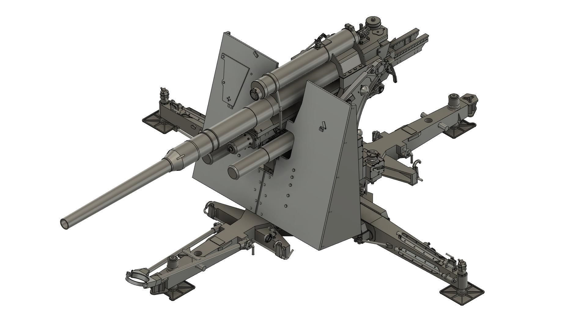 Flak 36 German anti-aircraft gun 3D print model  BASIC MODEL 3D print model_27