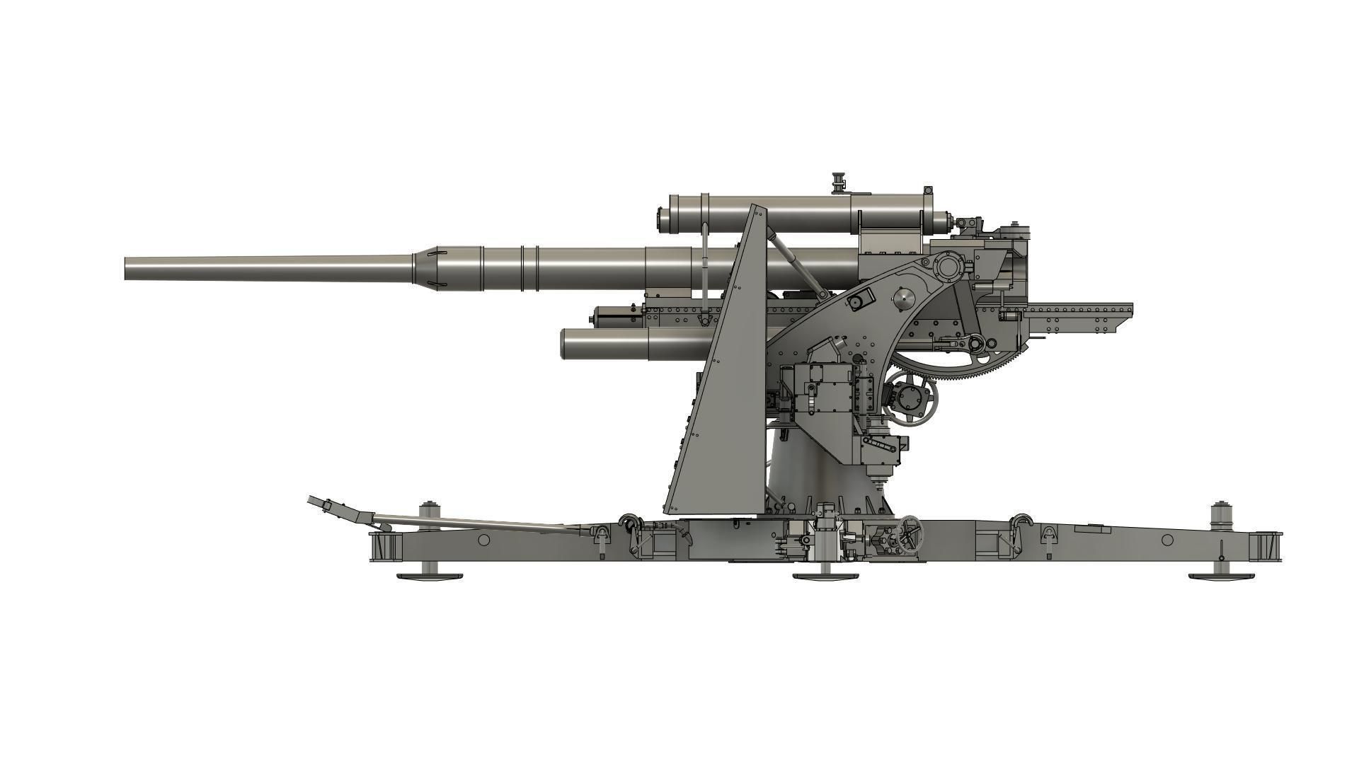 Flak 36 German anti-aircraft gun 3D print model  BASIC MODEL 3D print model_26