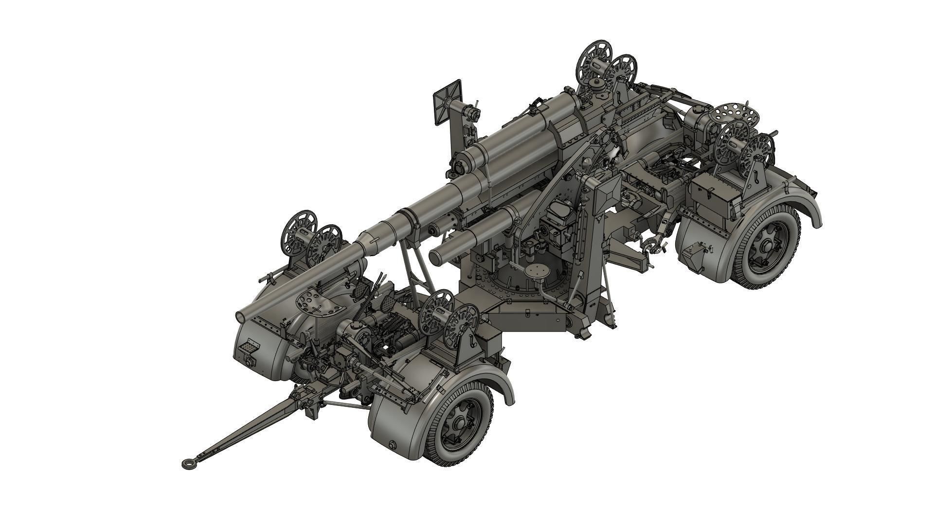 Flak 36 German anti-aircraft gun 3D print model  BASIC MODEL 3D print model_36