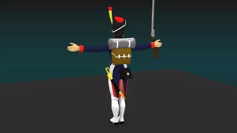 Grenadier of the guard Napoleon Low-poly 3D model_0