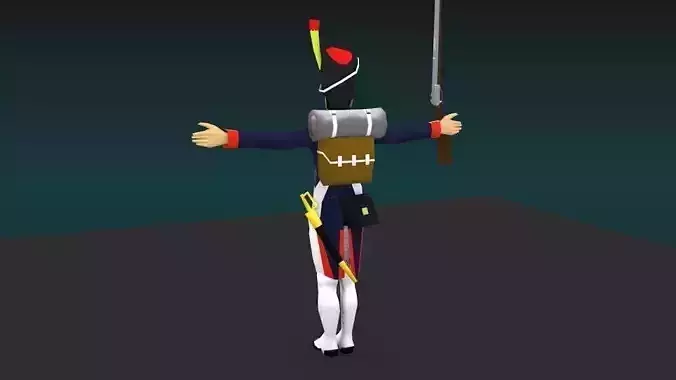 Grenadier of the guard Napoleon Low-poly 3D model