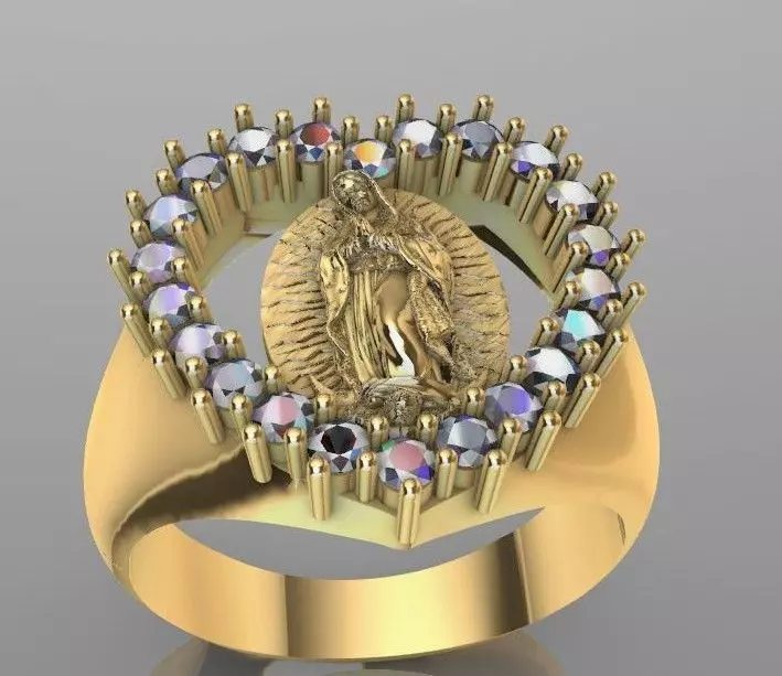 anillo de la virgen de guadalupe modelo 3d  3D print model_0
