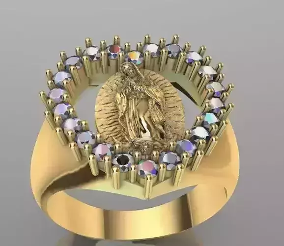 anillo de la virgen de guadalupe modelo 3d 