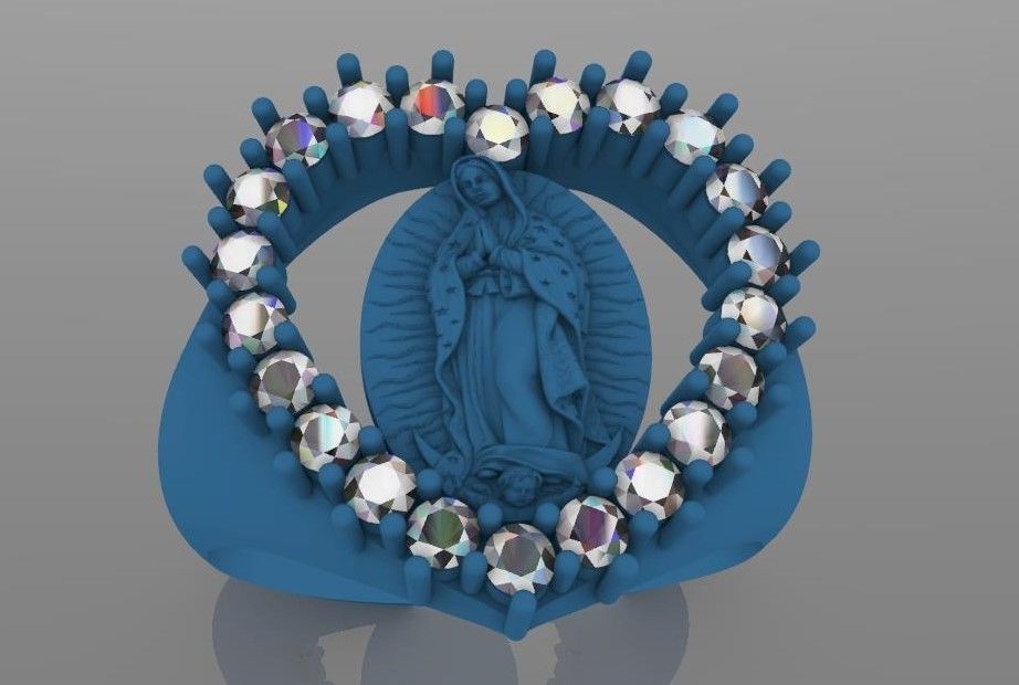 anillo de la virgen de guadalupe modelo 3d  3D print model_4