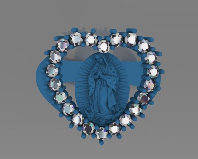 anillo de la virgen de guadalupe modelo 3d  3D print model_5