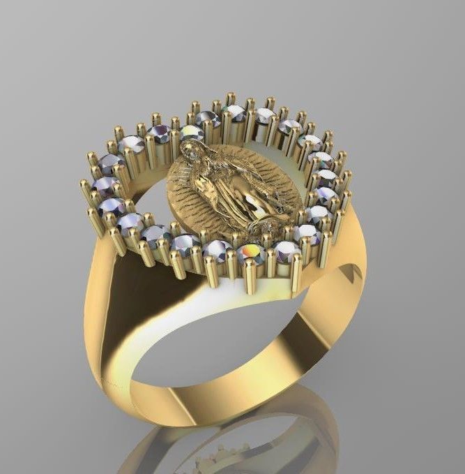 anillo de la virgen de guadalupe modelo 3d  3D print model_3