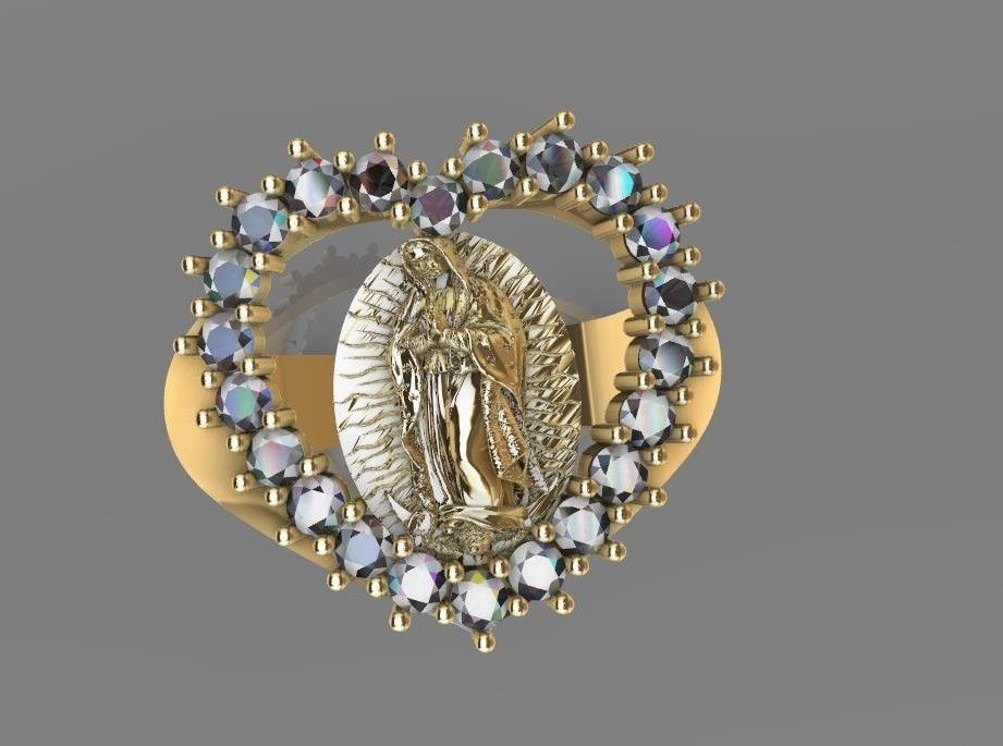 anillo de la virgen de guadalupe modelo 3d  3D print model_1