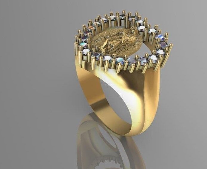 anillo de la virgen de guadalupe modelo 3d  3D print model_2