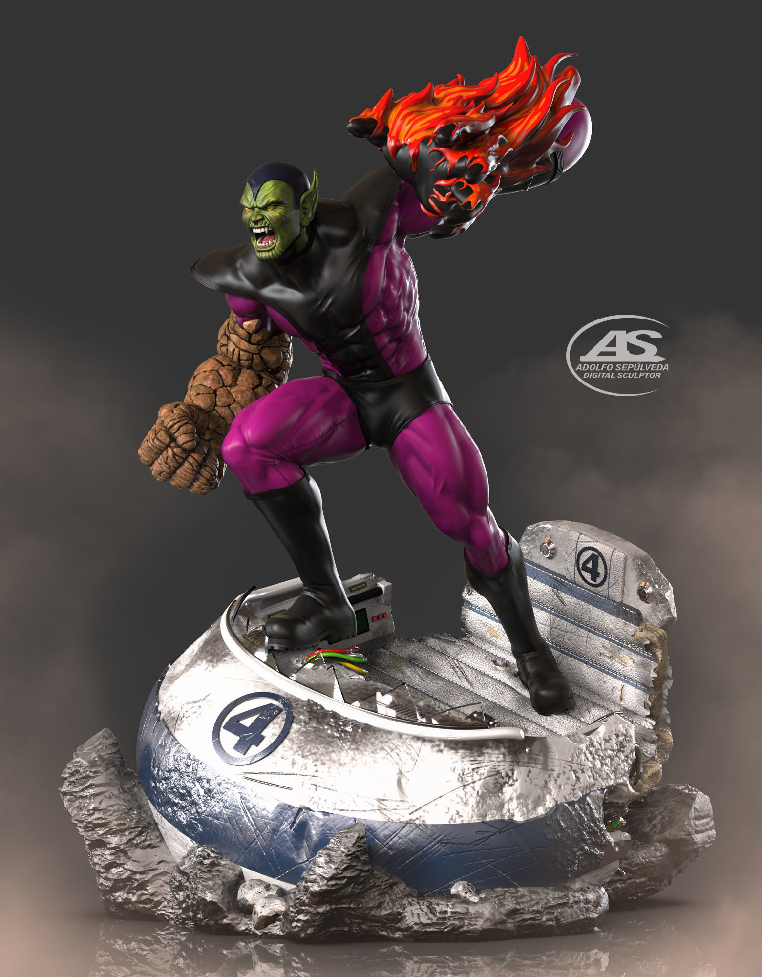 Super Skrull stl file 3D print model_29