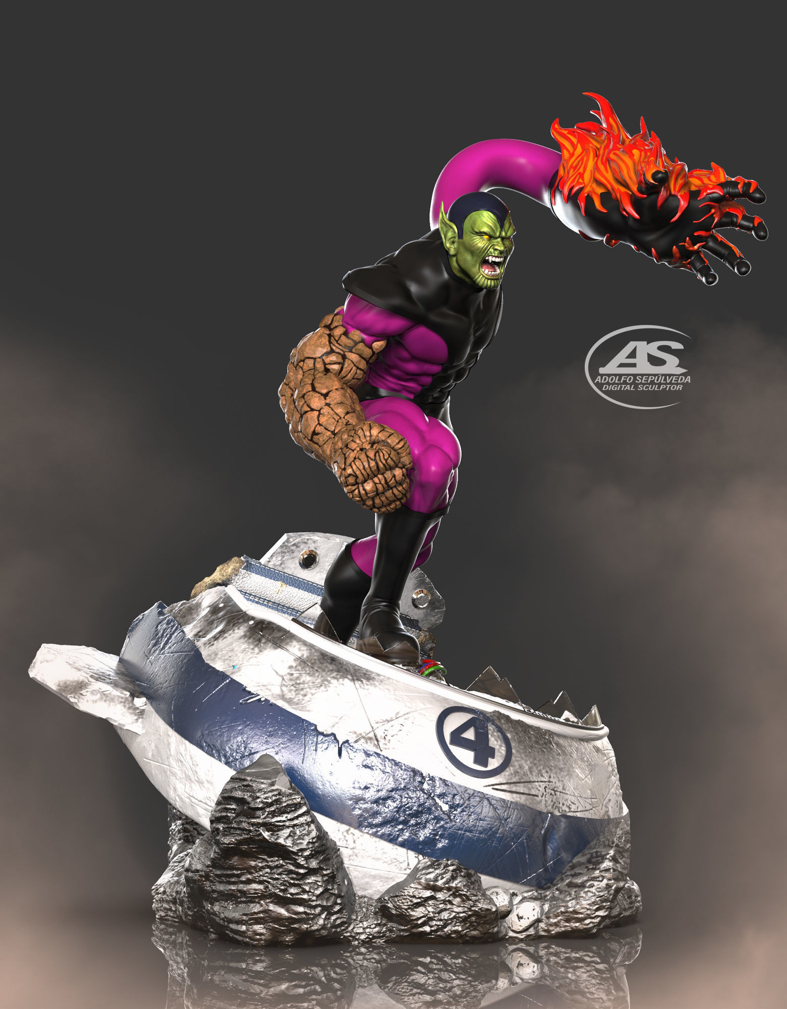 Super Skrull stl file 3D print model_28