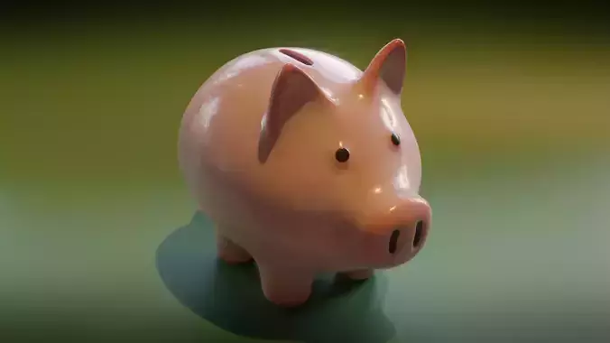 Piggy Bank Low-poly 3D model
