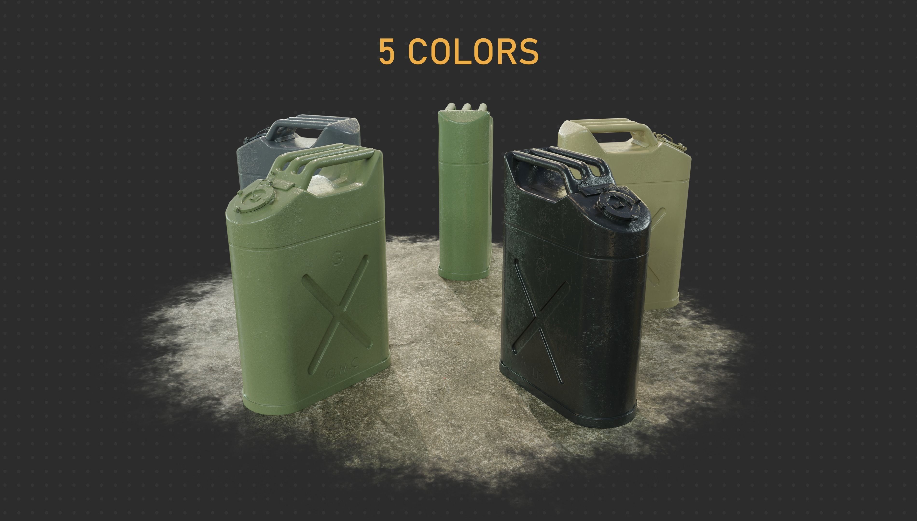 Gameready PBR Jerrycan Low-poly 3D model_2