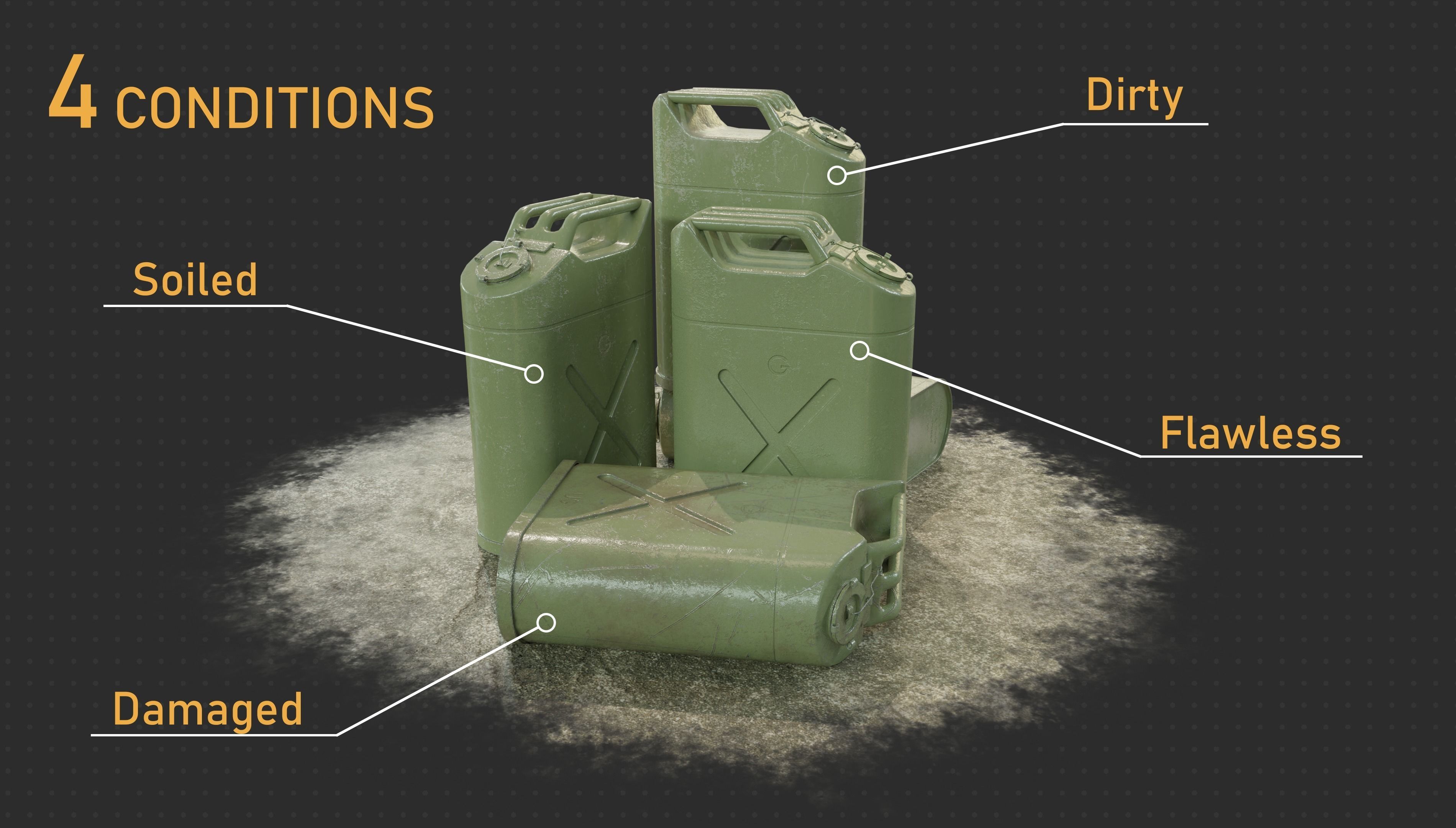 Gameready PBR Jerrycan Low-poly 3D model_1