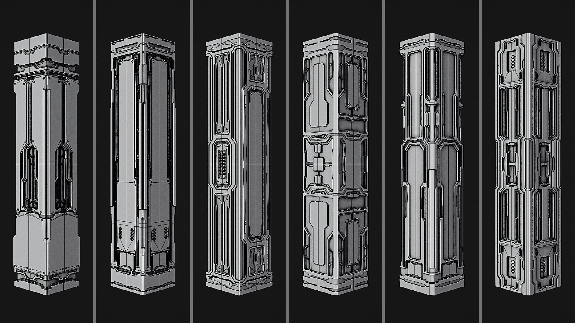 Scifi Pillar - C 3D model_7