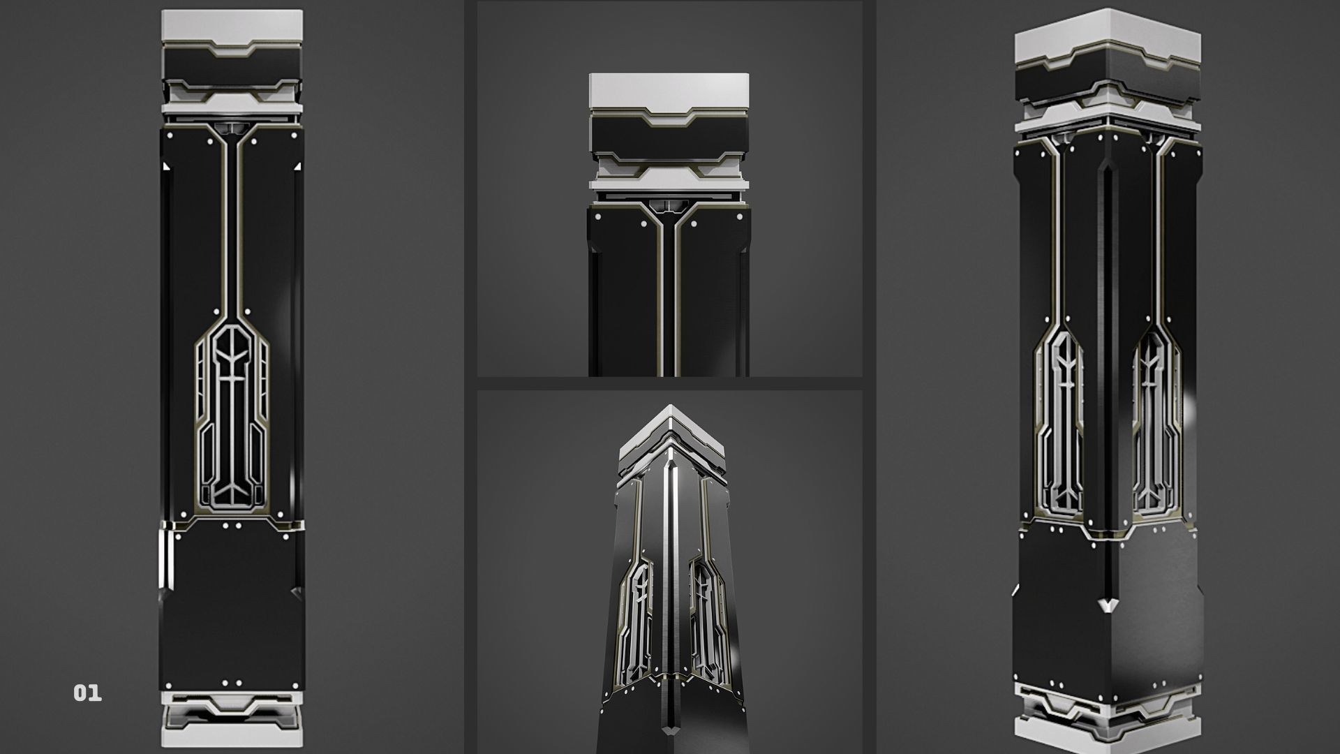 Scifi Pillar - C 3D model_1