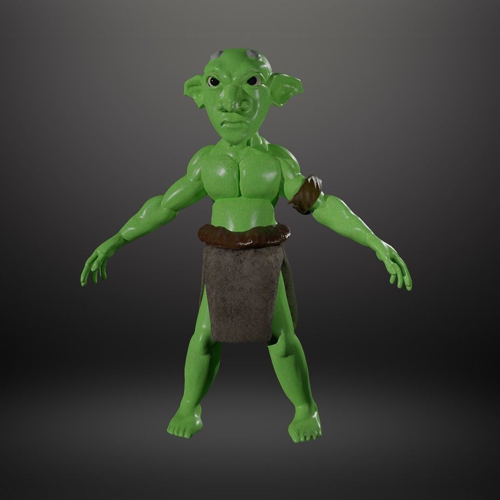 Green Goblin Infantry Low Poly 3D Model Low-poly 3D model_4