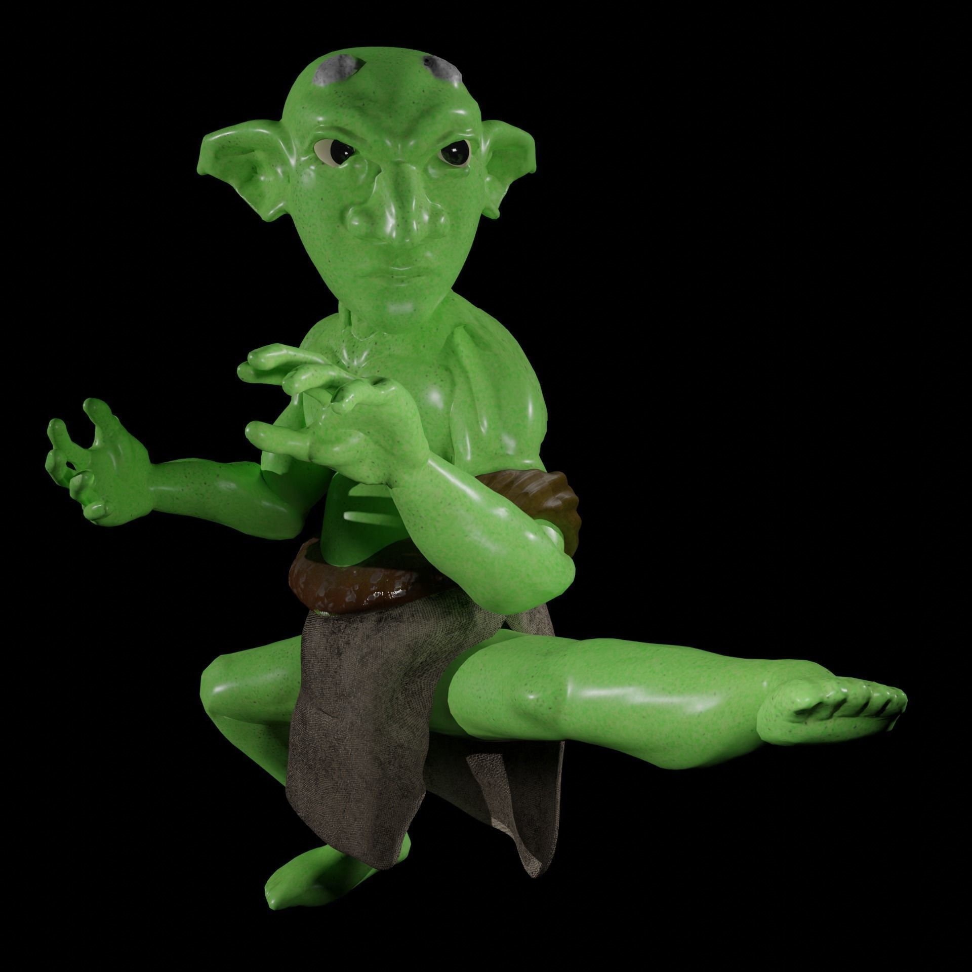 Green Goblin Infantry Low Poly 3D Model Low-poly 3D model_3