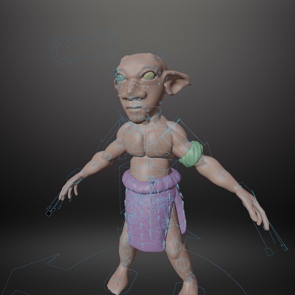 Green Goblin Infantry Low Poly 3D Model Low-poly 3D model_7