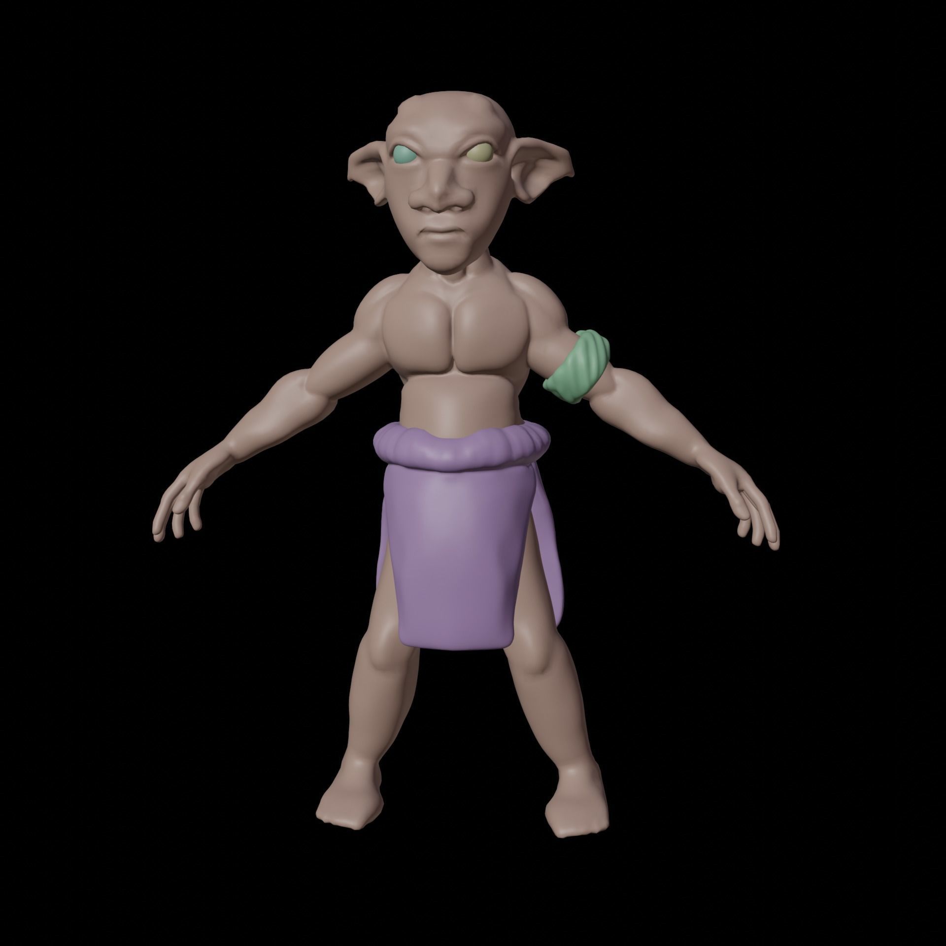 Green Goblin Infantry Low Poly 3D Model Low-poly 3D model_5