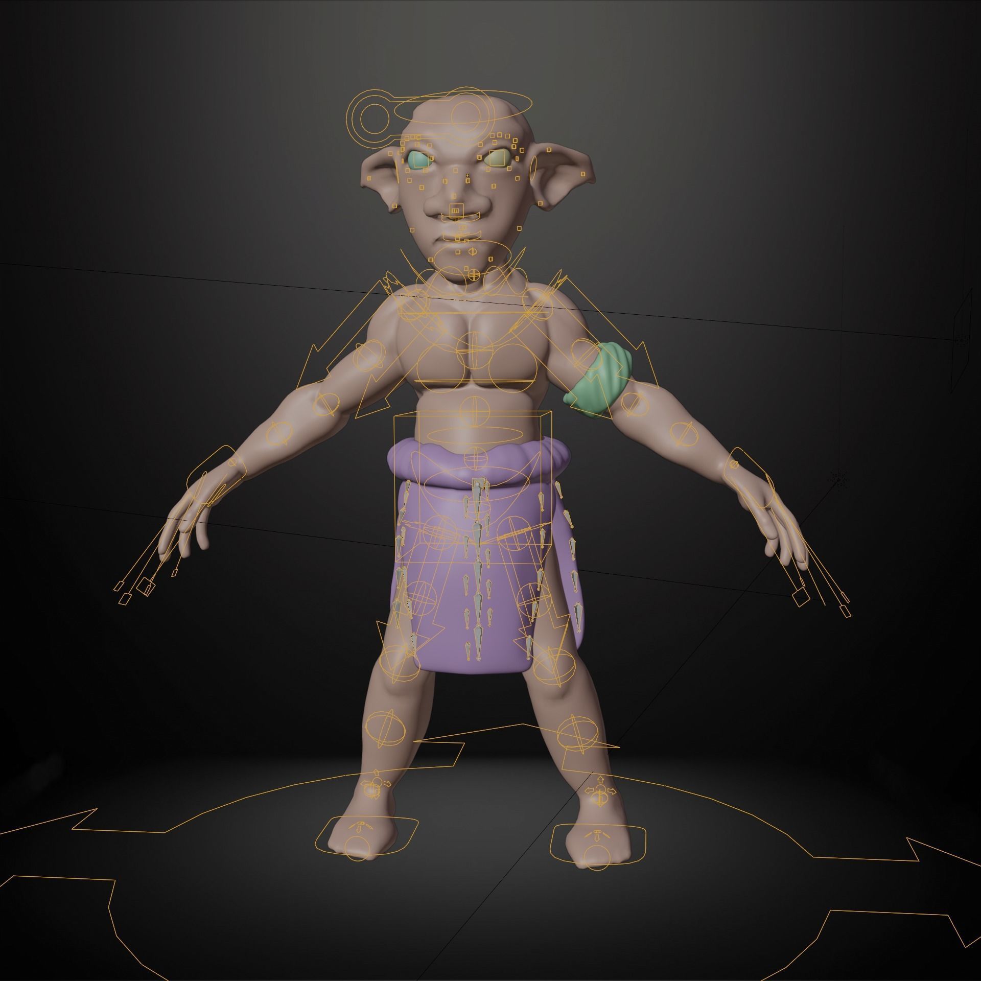 Green Goblin Infantry Low Poly 3D Model Low-poly 3D model_6