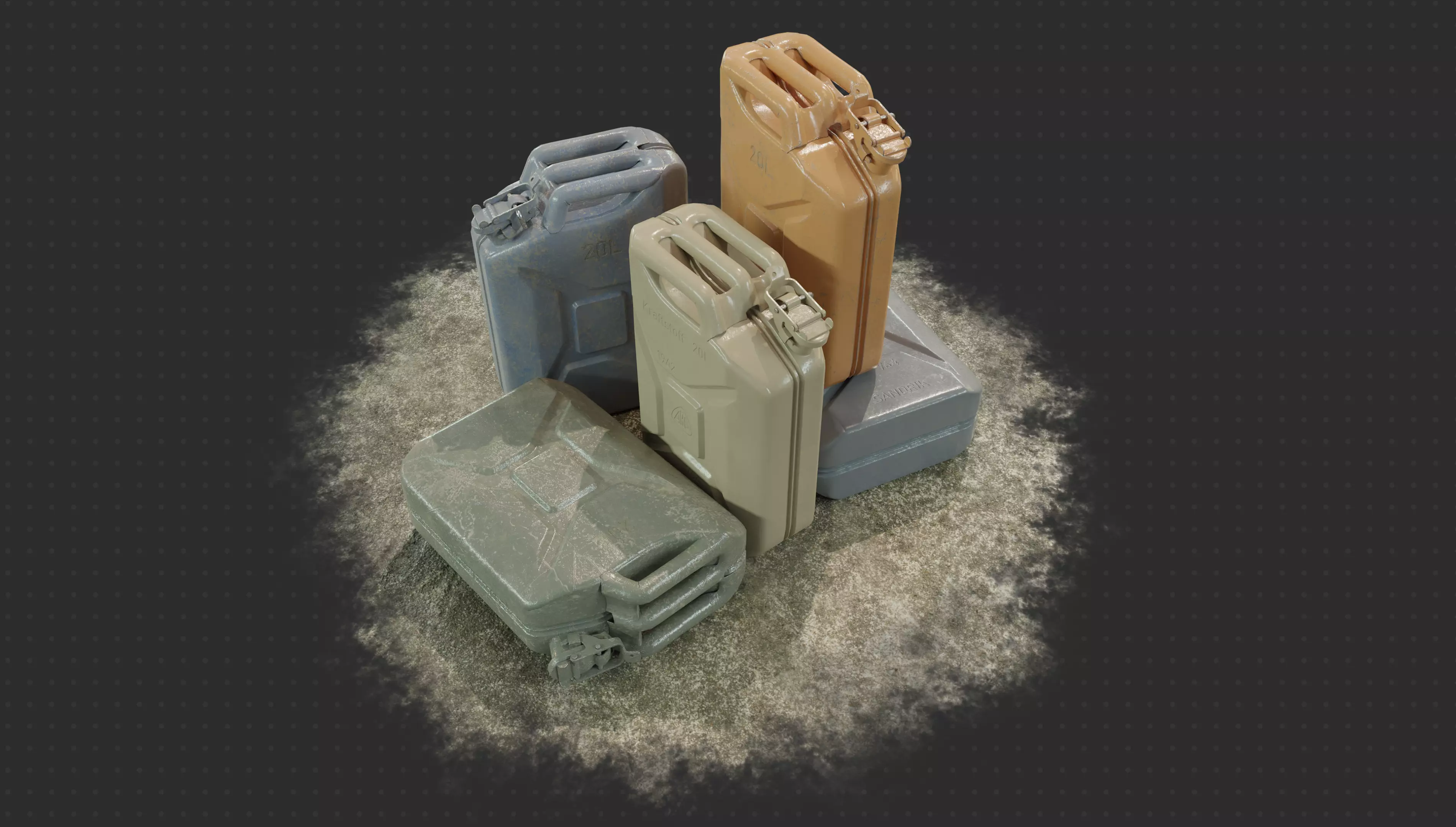 Gameready PBR Jerrycan Low-poly 3D model_0