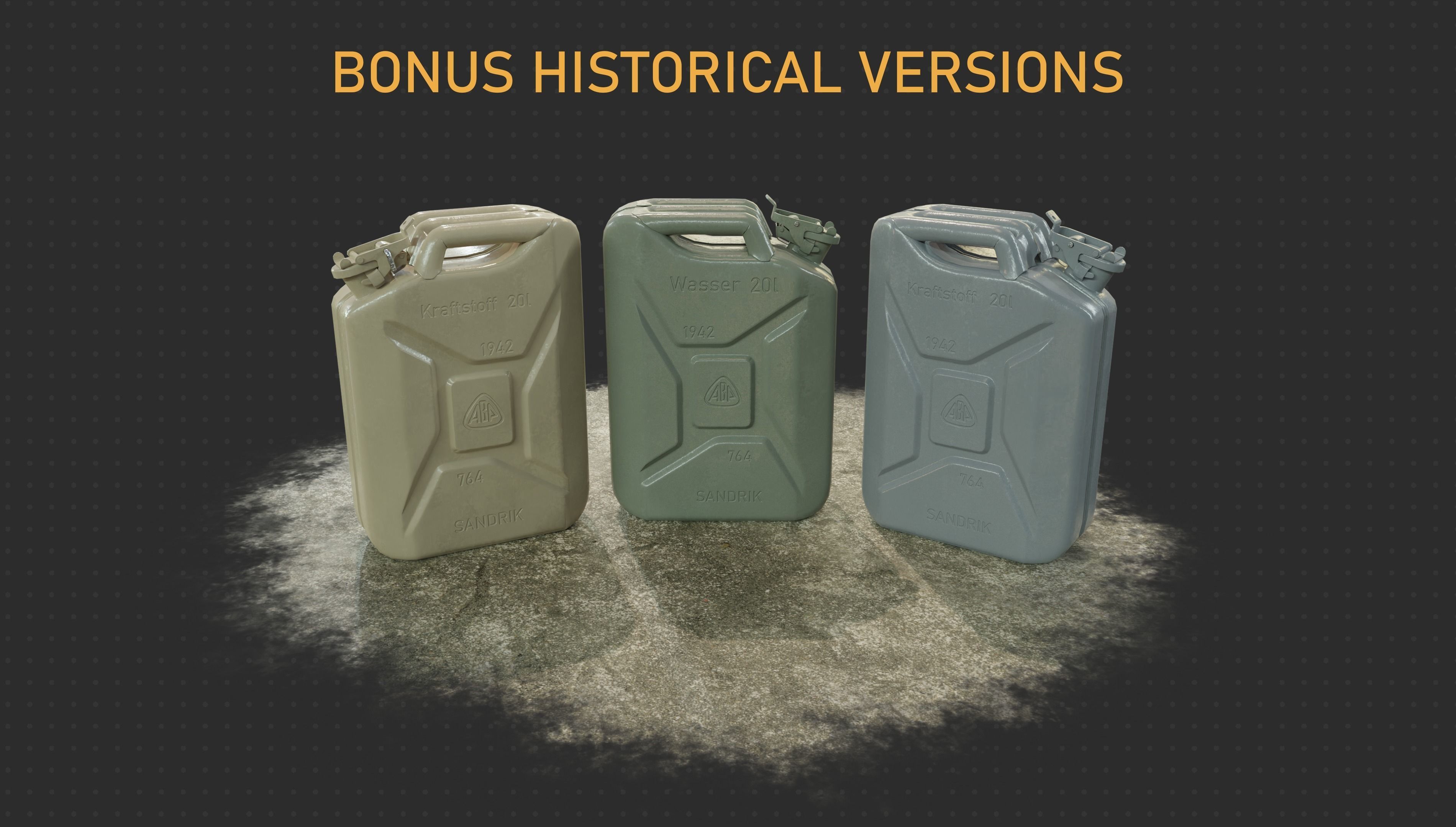 Gameready PBR Jerrycan Low-poly 3D model_2