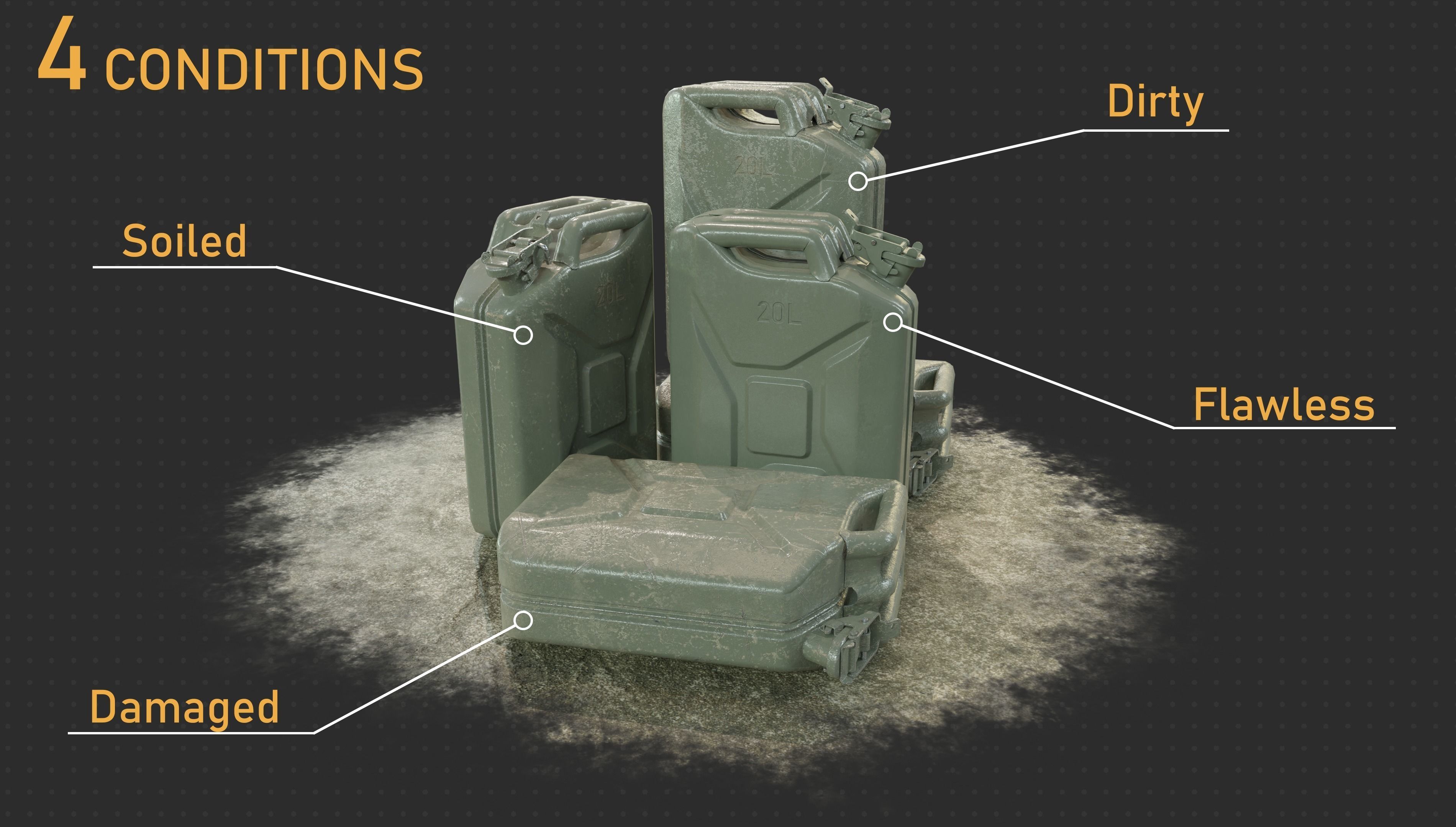 Gameready PBR Jerrycan Low-poly 3D model_1