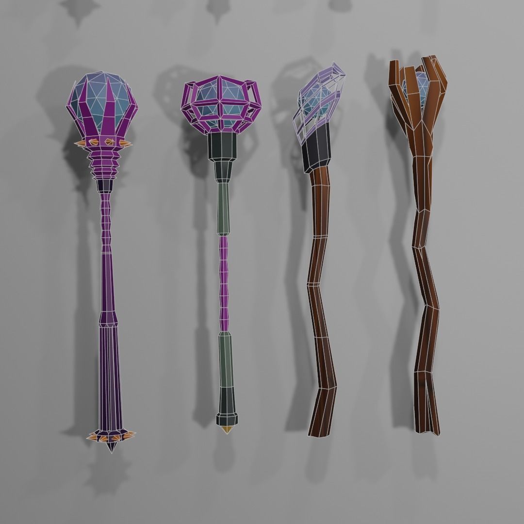 Low Poly Melee Weapons Low-poly 3D model_20