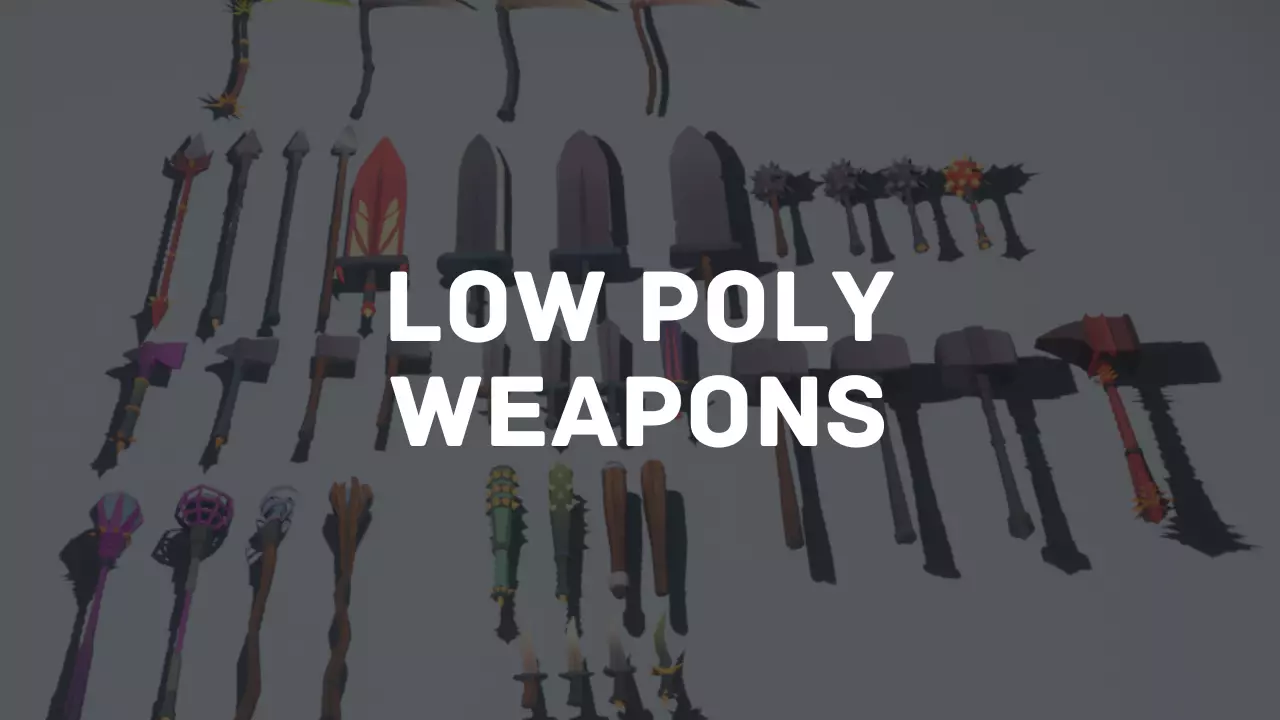 Low Poly Melee Weapons Low-poly 3D model_0