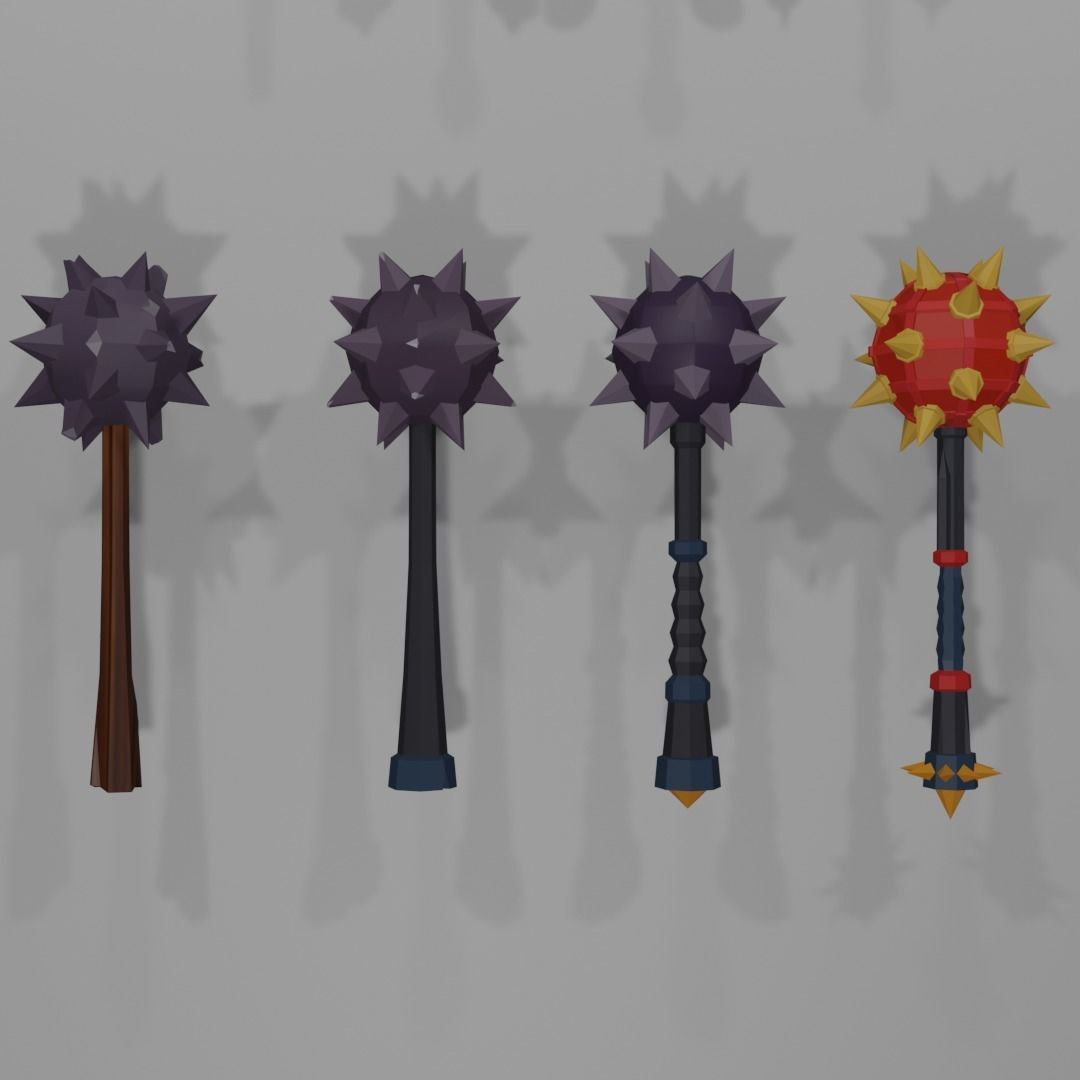 Low Poly Melee Weapons Low-poly 3D model_13