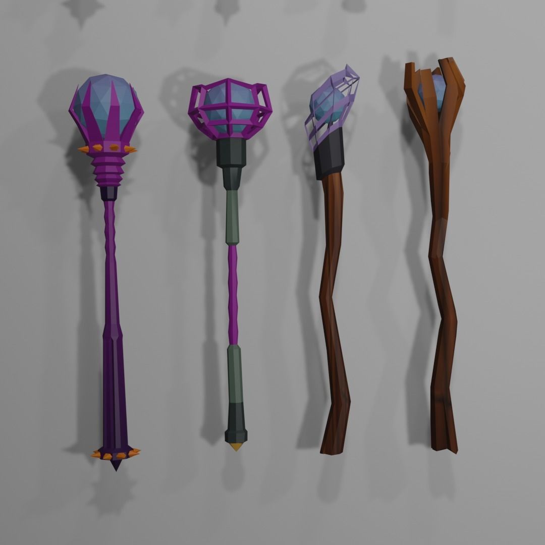 Low Poly Melee Weapons Low-poly 3D model_19