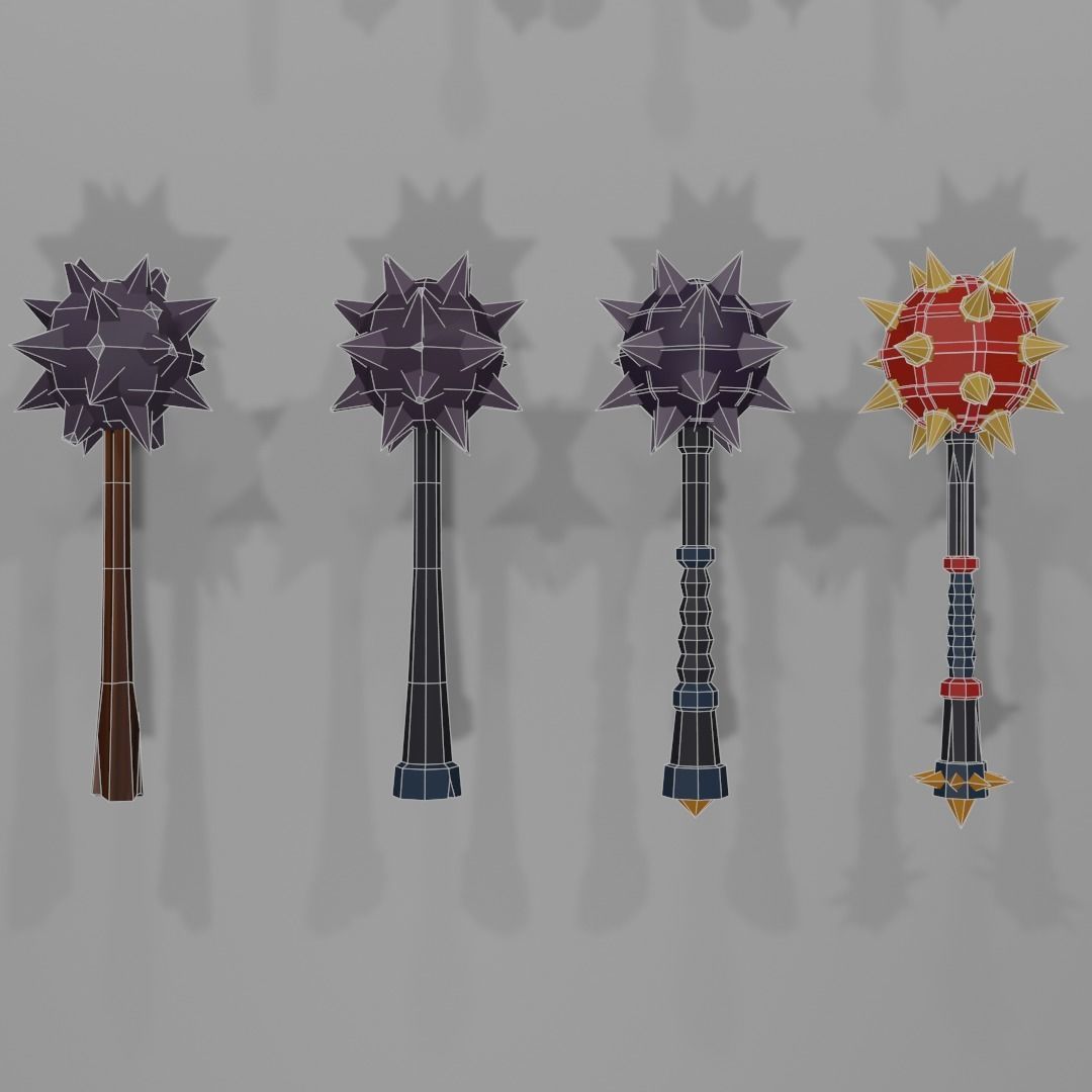 Low Poly Melee Weapons Low-poly 3D model_14