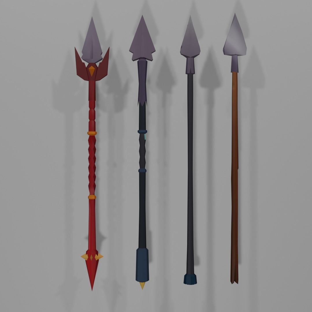 Low Poly Melee Weapons Low-poly 3D model_17