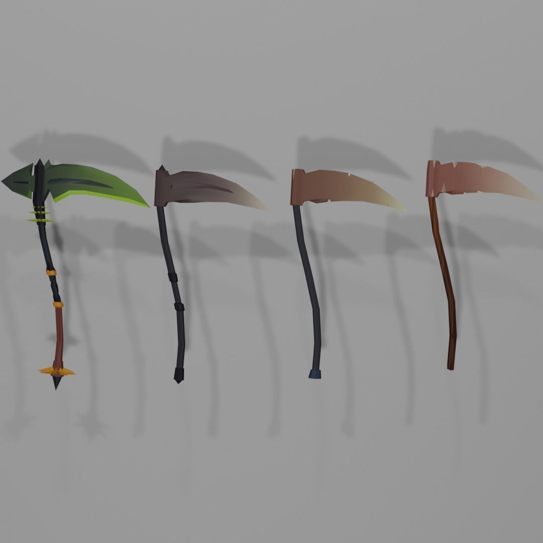 Low Poly Melee Weapons Low-poly 3D model_15