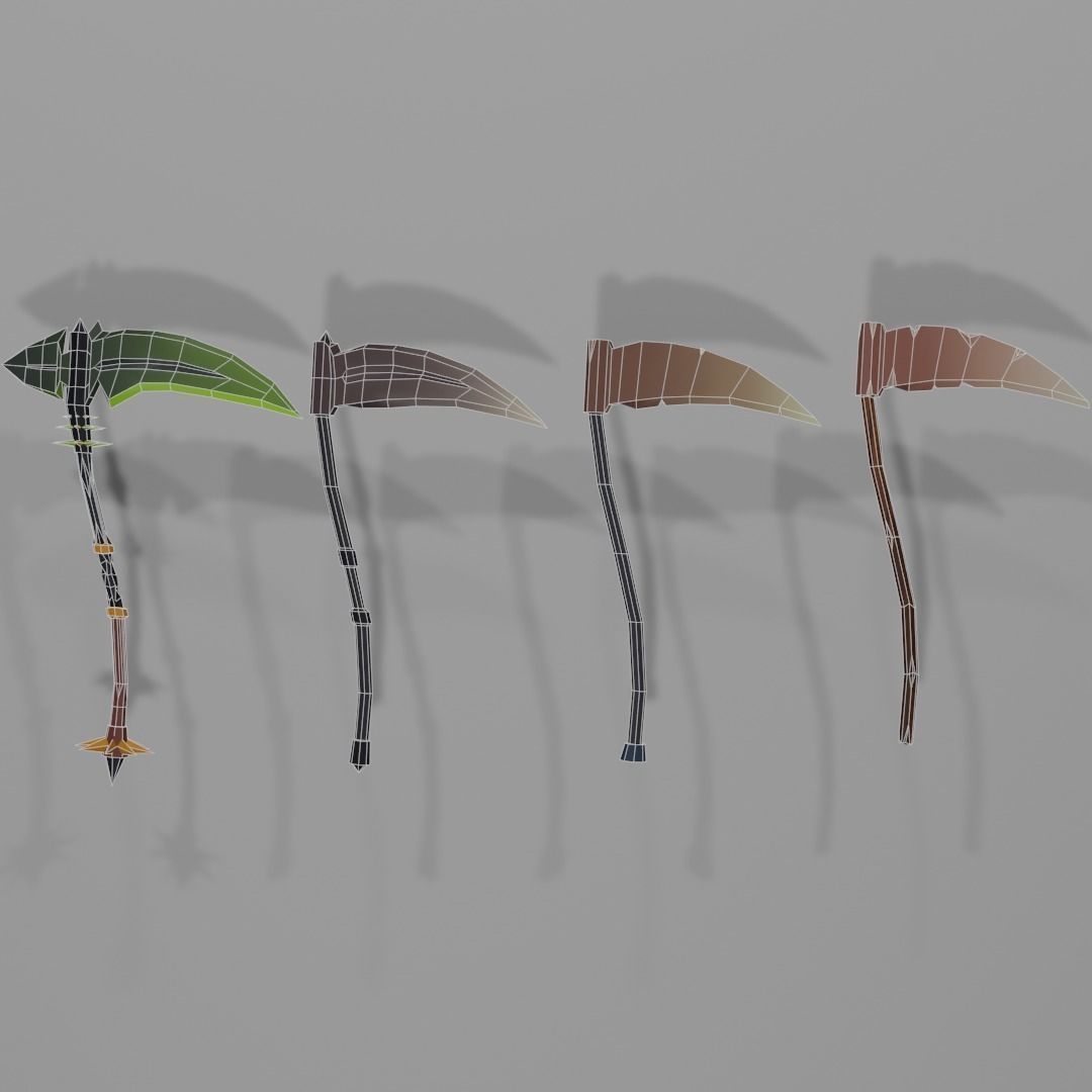 Low Poly Melee Weapons Low-poly 3D model_16