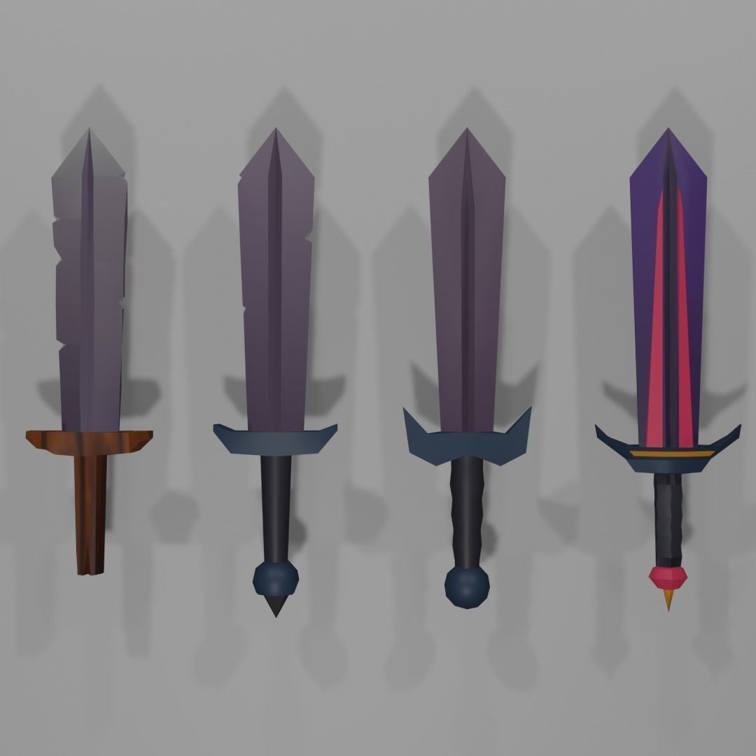 Low Poly Melee Weapons Low-poly 3D model_21