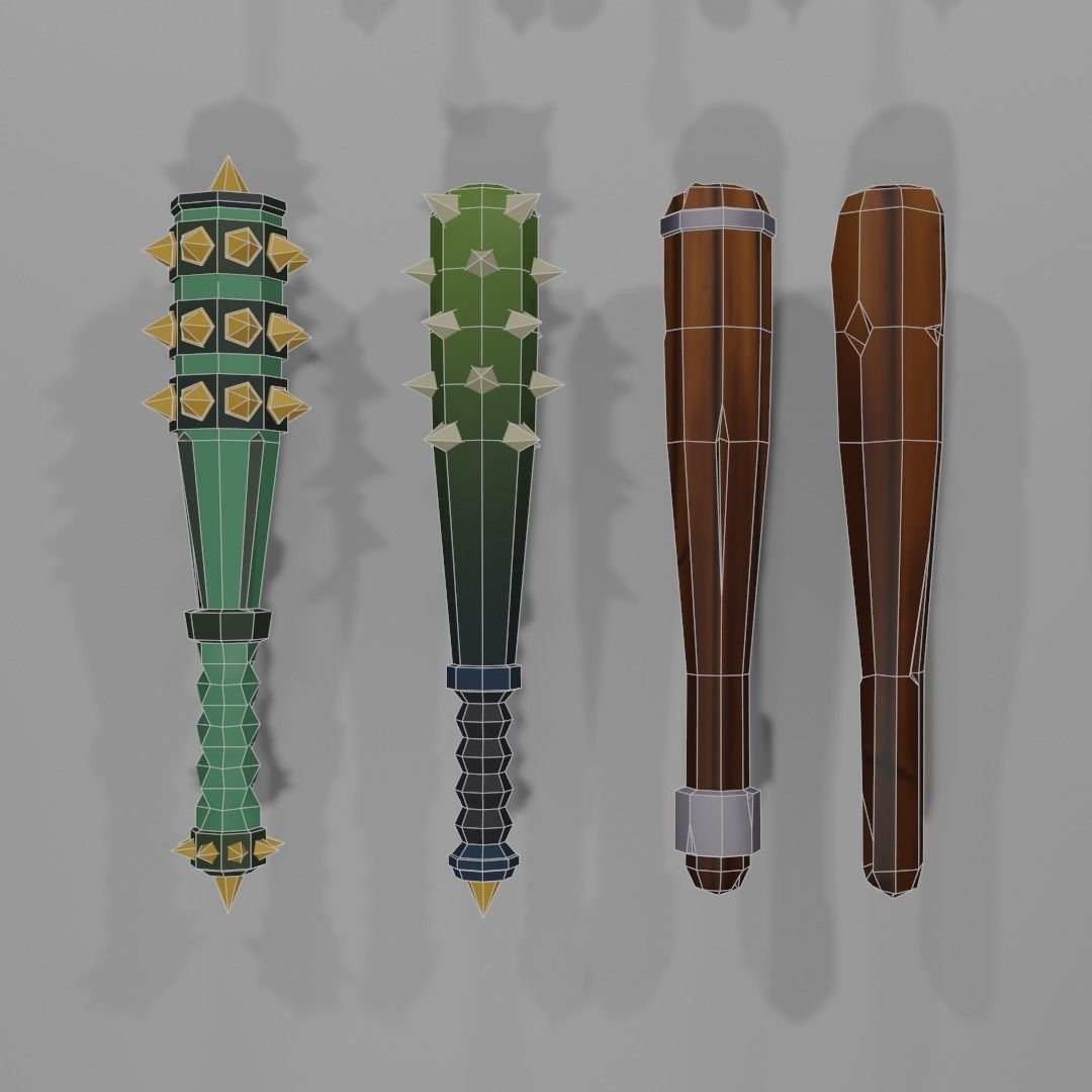 Low Poly Melee Weapons Low-poly 3D model_6