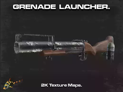 Grenade Launcher Low-poly 3D model