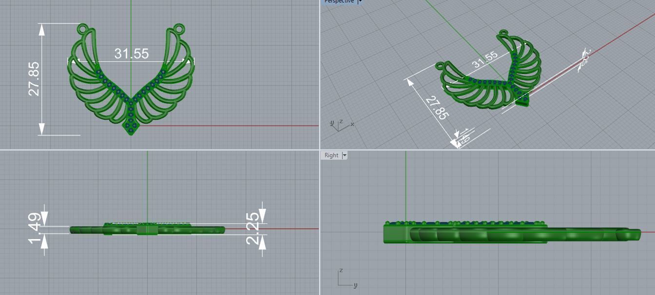 phoenix pendant  3D print model_2