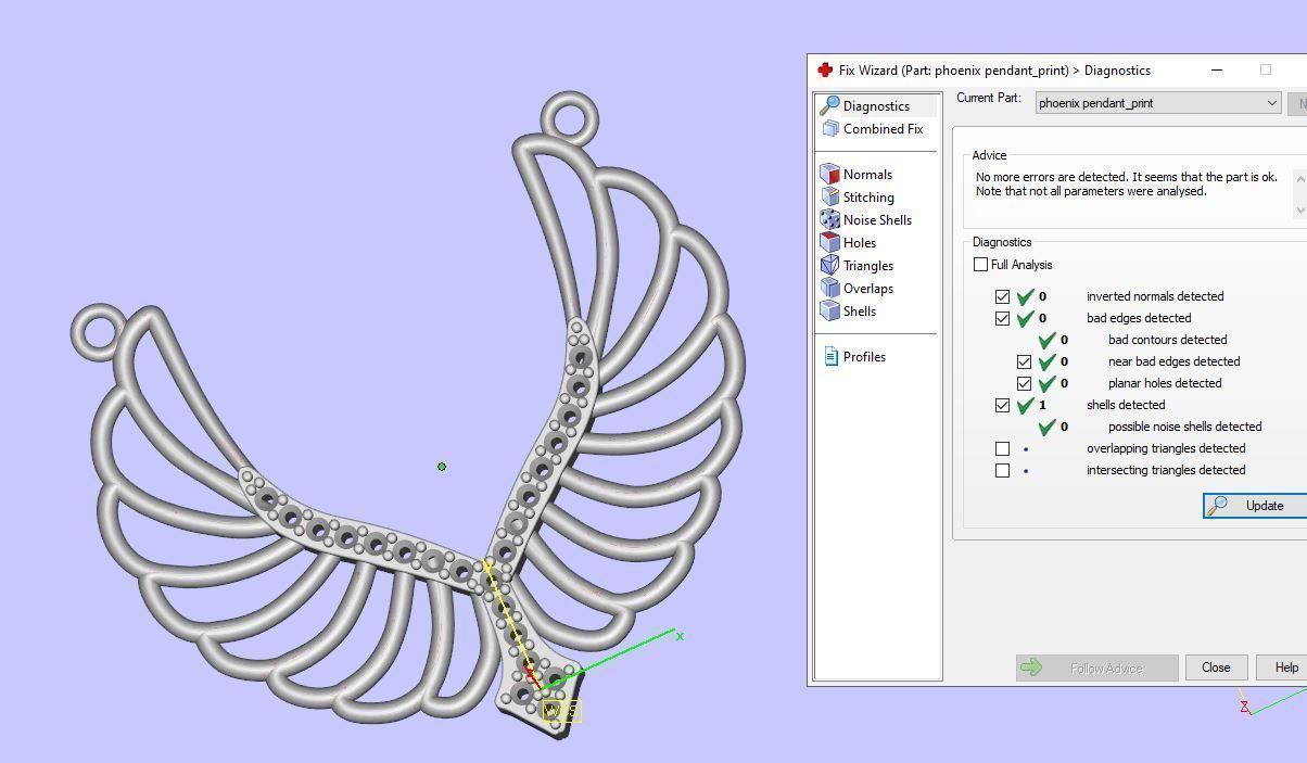 phoenix pendant  3D print model_3