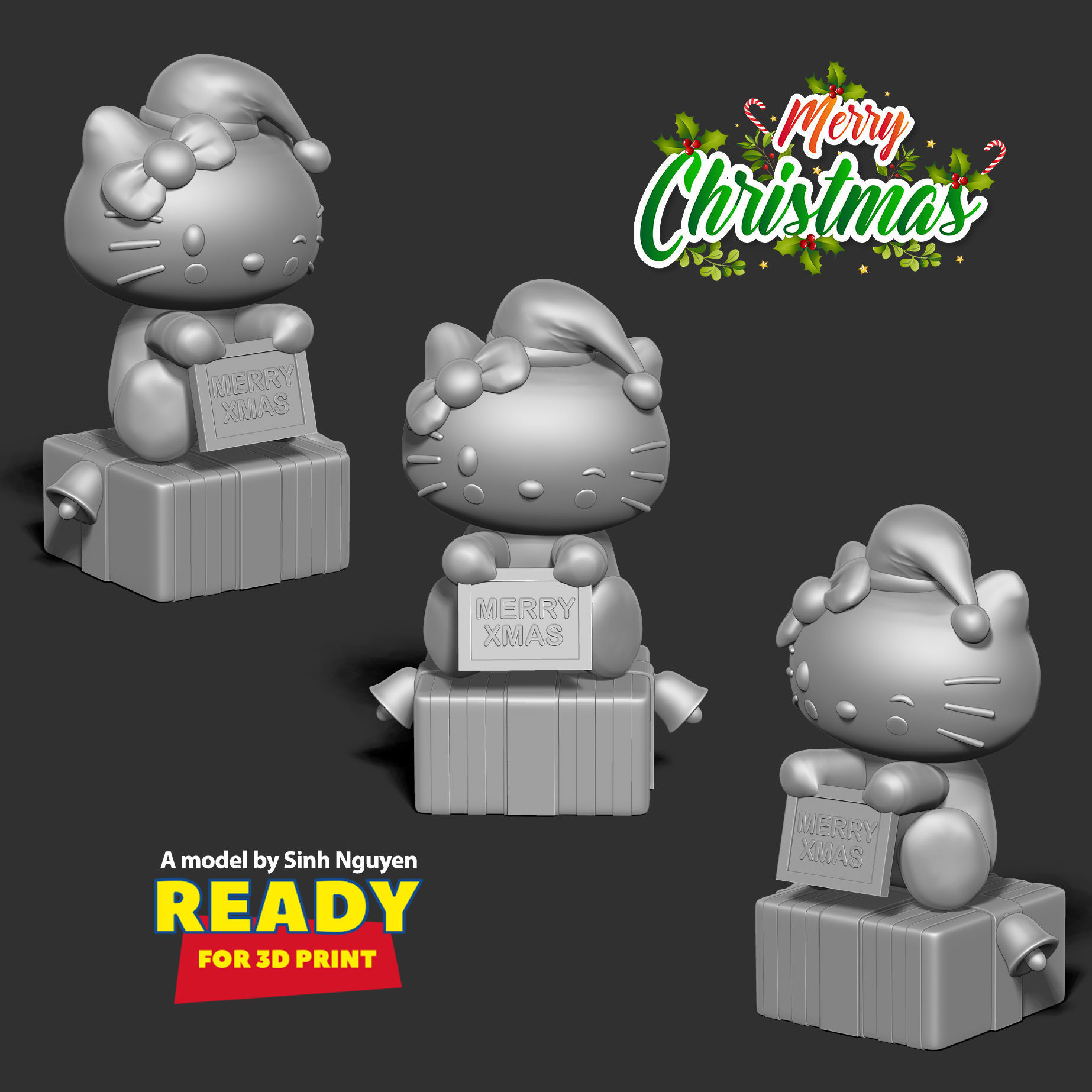 Hello Kitty - Merry Christmas 3D print model_4